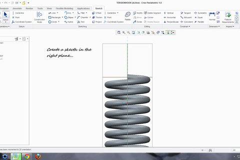 Creo Spring Model Creating a Torsion or Tension Spring Using Creo/Elements pro 1.0 - GrabCAD