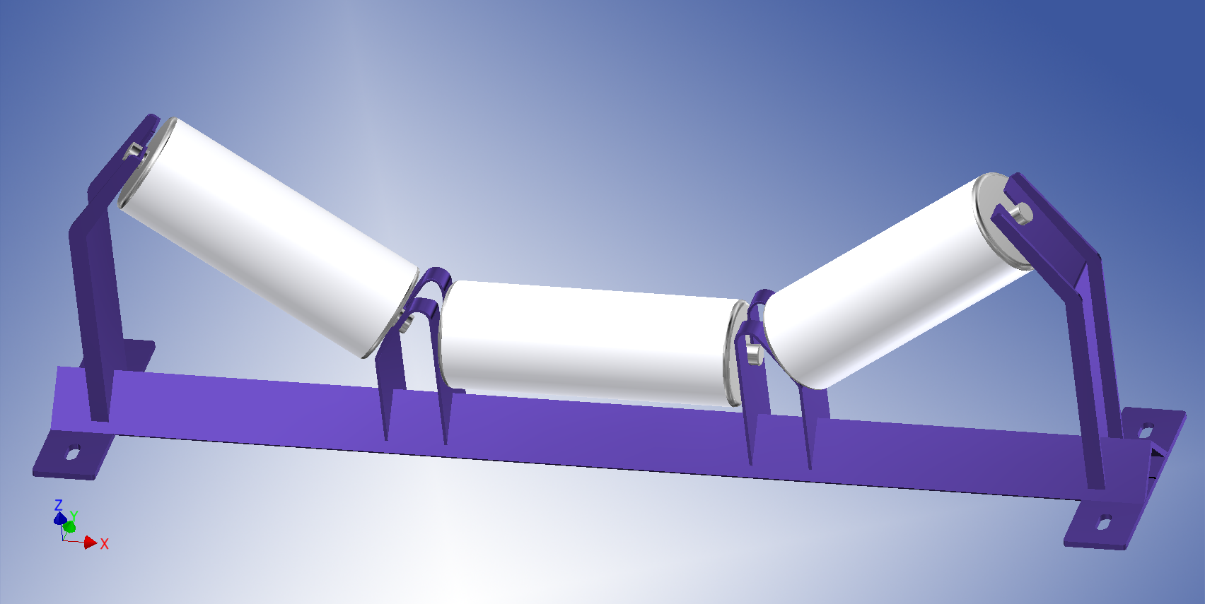 Conveyor belt frame with troughs GrabCAD Questions