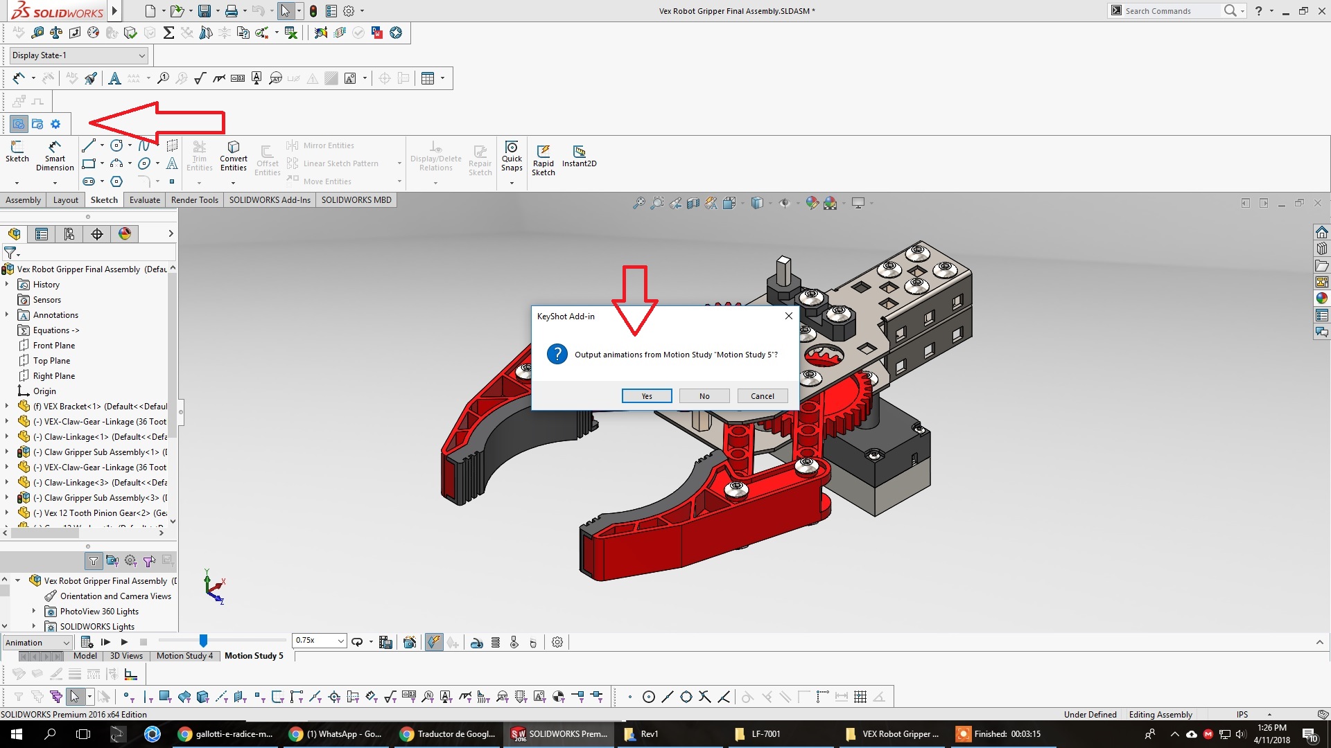 EXPORT MOTION STUDY FROM SOLIDWORKS WITH KEYSHOT PLUGIN SOLIDWORKS