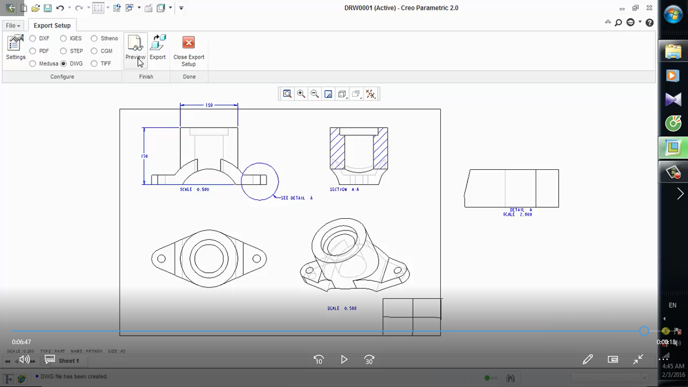 Creo Parametric Drawing GrabCAD Tutorials