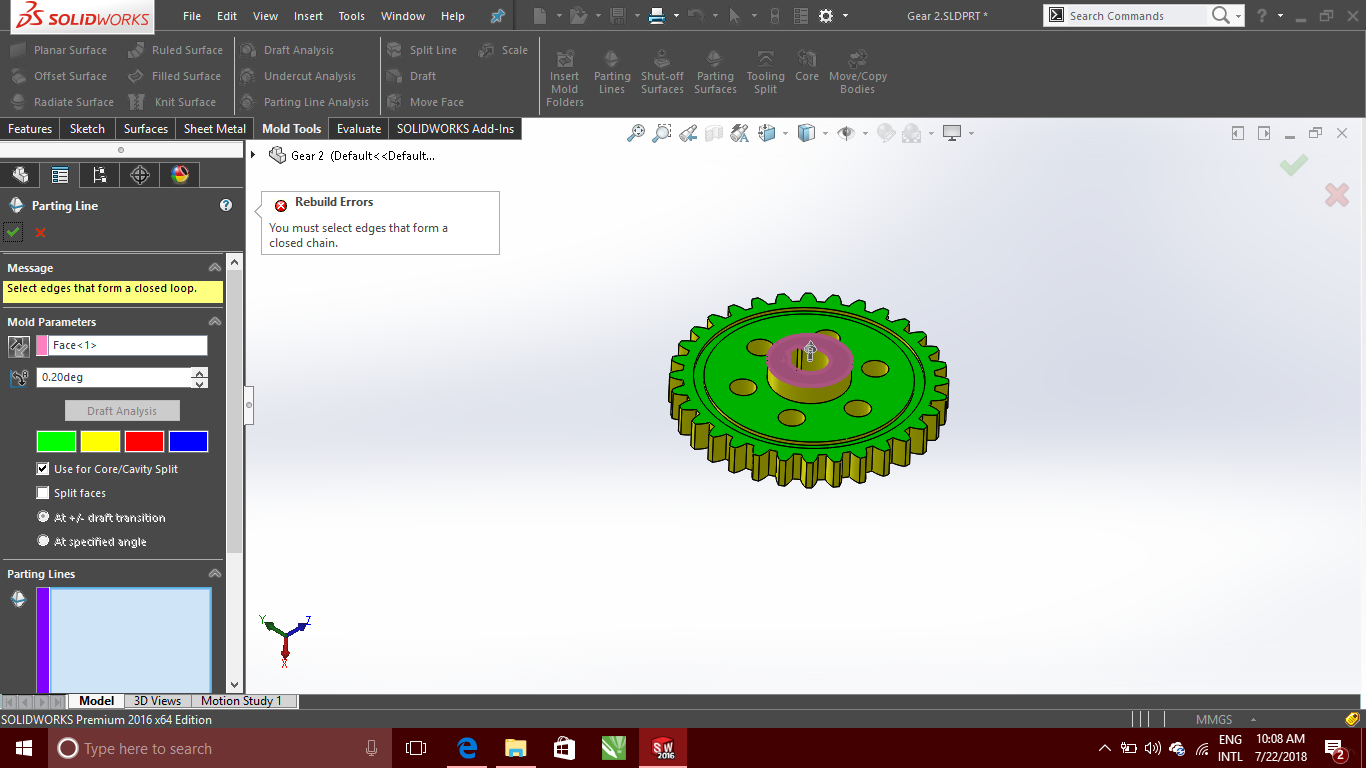 Parting Line MOLD Tools SOLIDWORKS Design & Help GrabCAD Groups