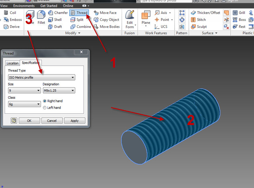 How do you thread bolts on Autodesk Inventor? GrabCAD