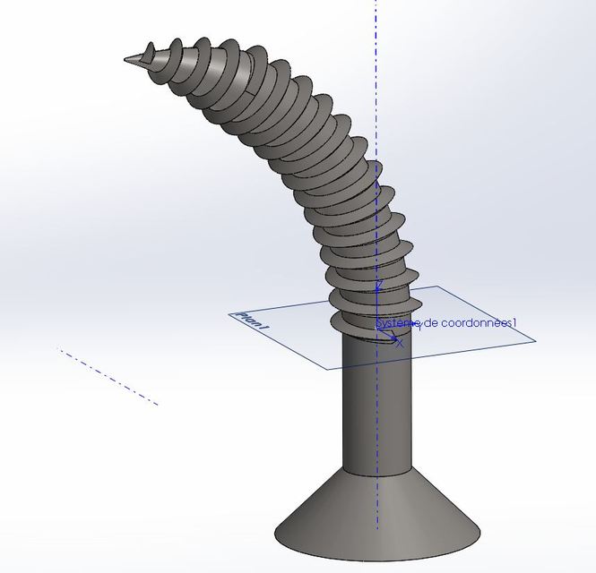 Can i model a curved screw on SolidWorks? GrabCAD