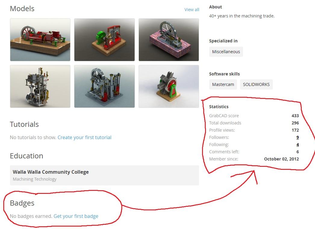 How do I get my badges to show here on Grabcad??? GrabCAD Questions