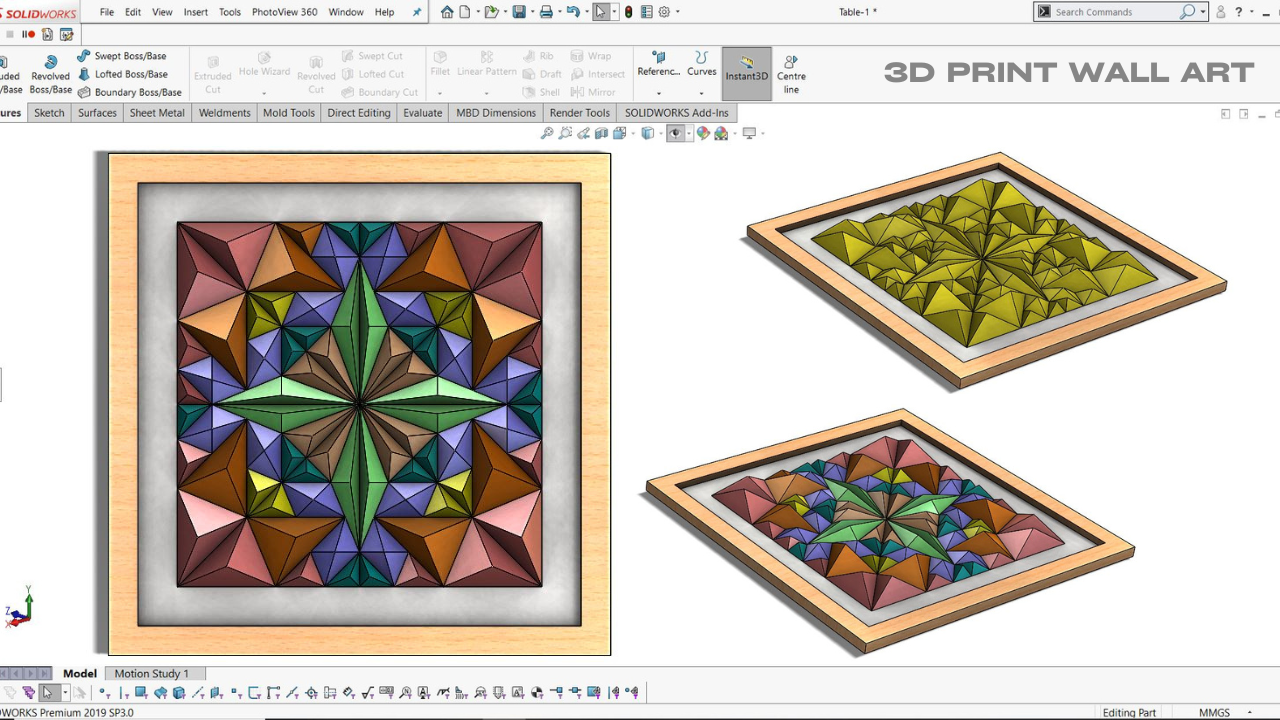 3D print wall decor model by using solidworks features SolidWorks Tutorials on Demand