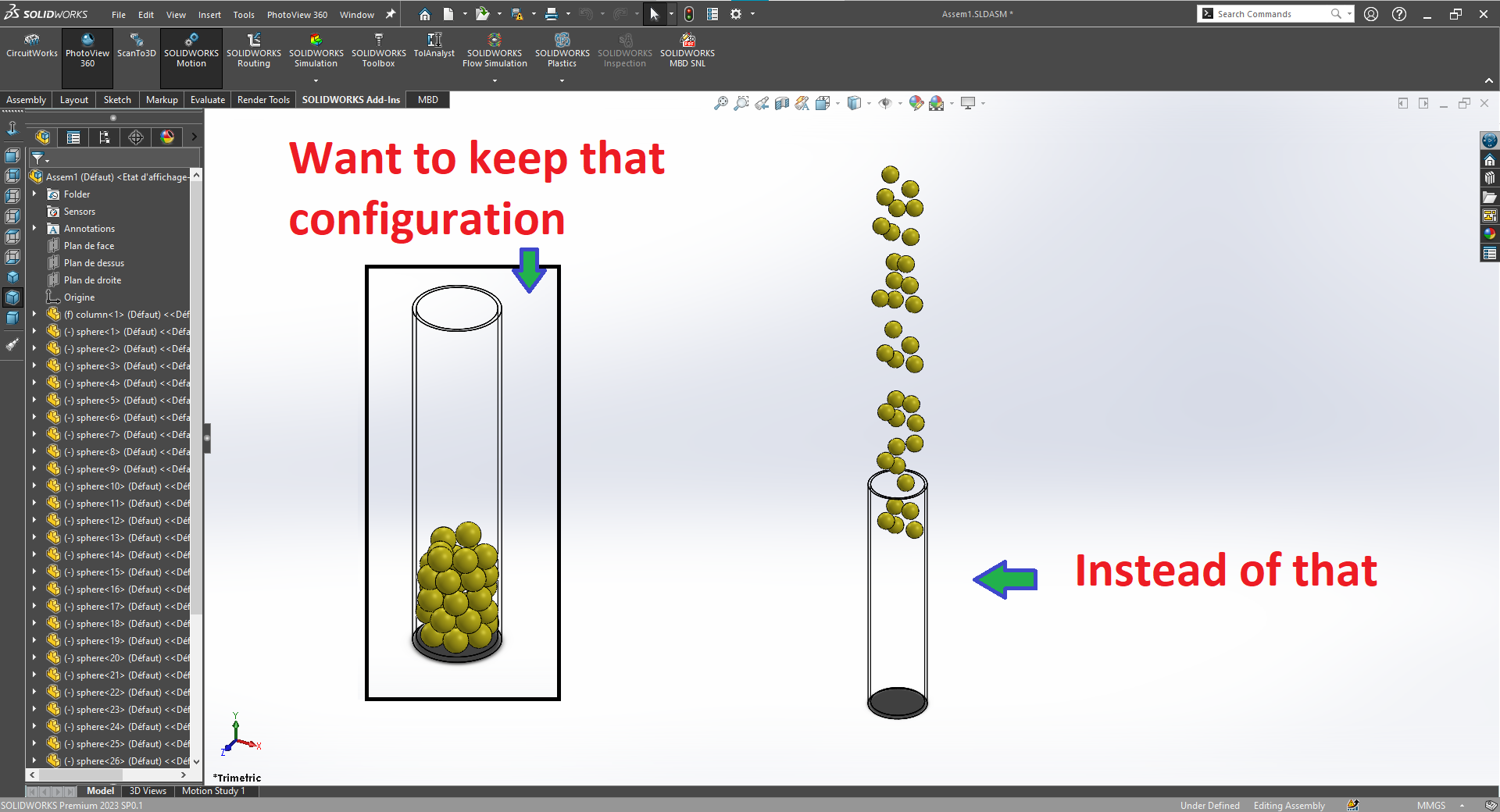How to maintain Part Positions in an Assembly after a 'Motion Study' in
