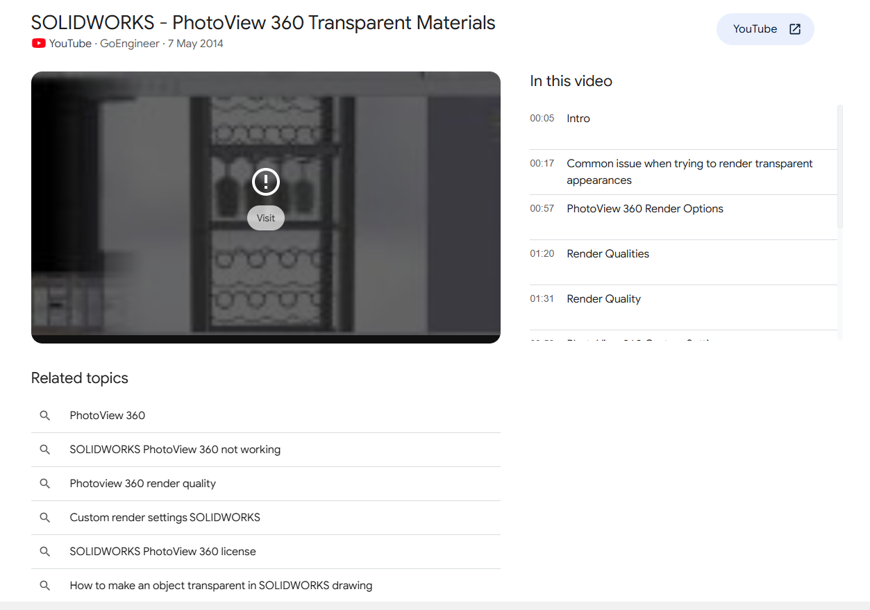 Rendering clear plastics in Solidworks Visualize | GrabCAD Questions