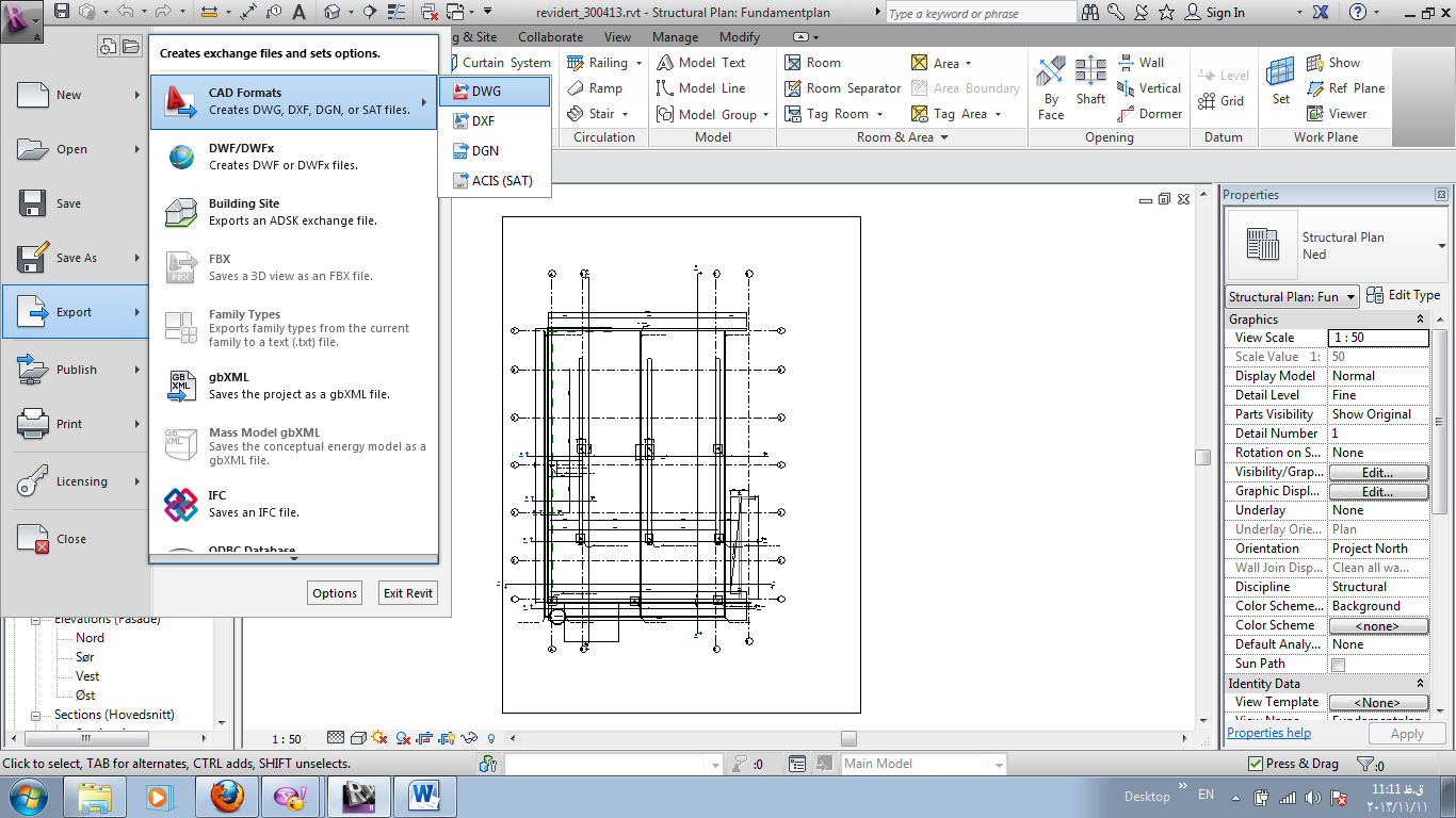 revit to cad