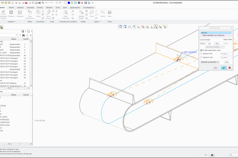 Slot axis creo