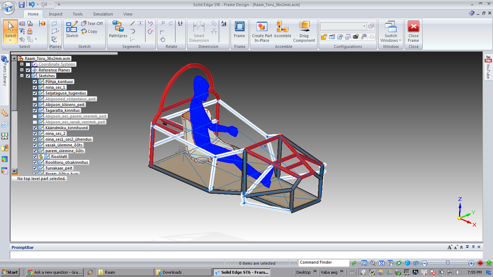 How to surface model body to wireframe assembly in Solid Edge ST6
