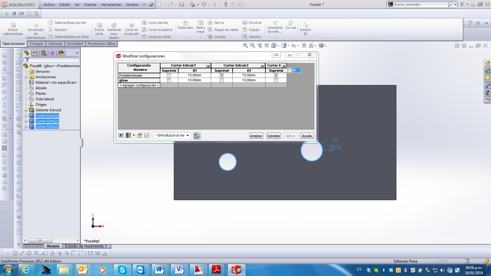 How to do configurations of couple of dimensions? | GrabCAD Questions