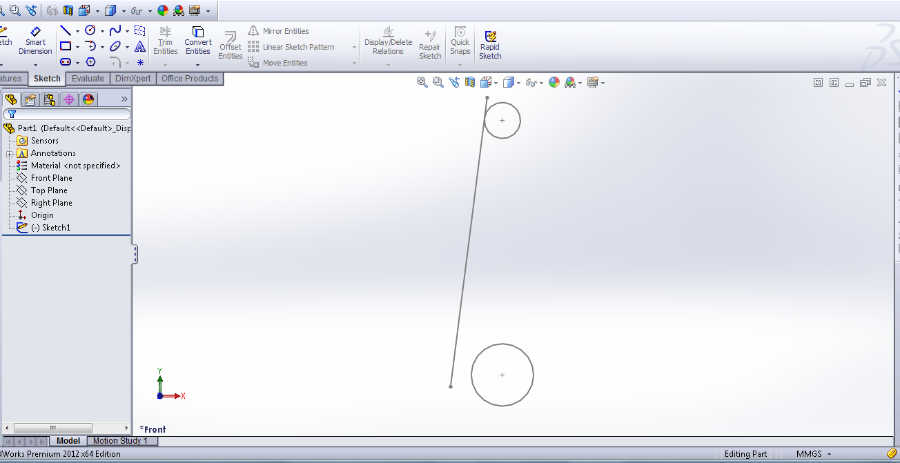 how to make a line tangent on two circles in solidworks? GrabCAD