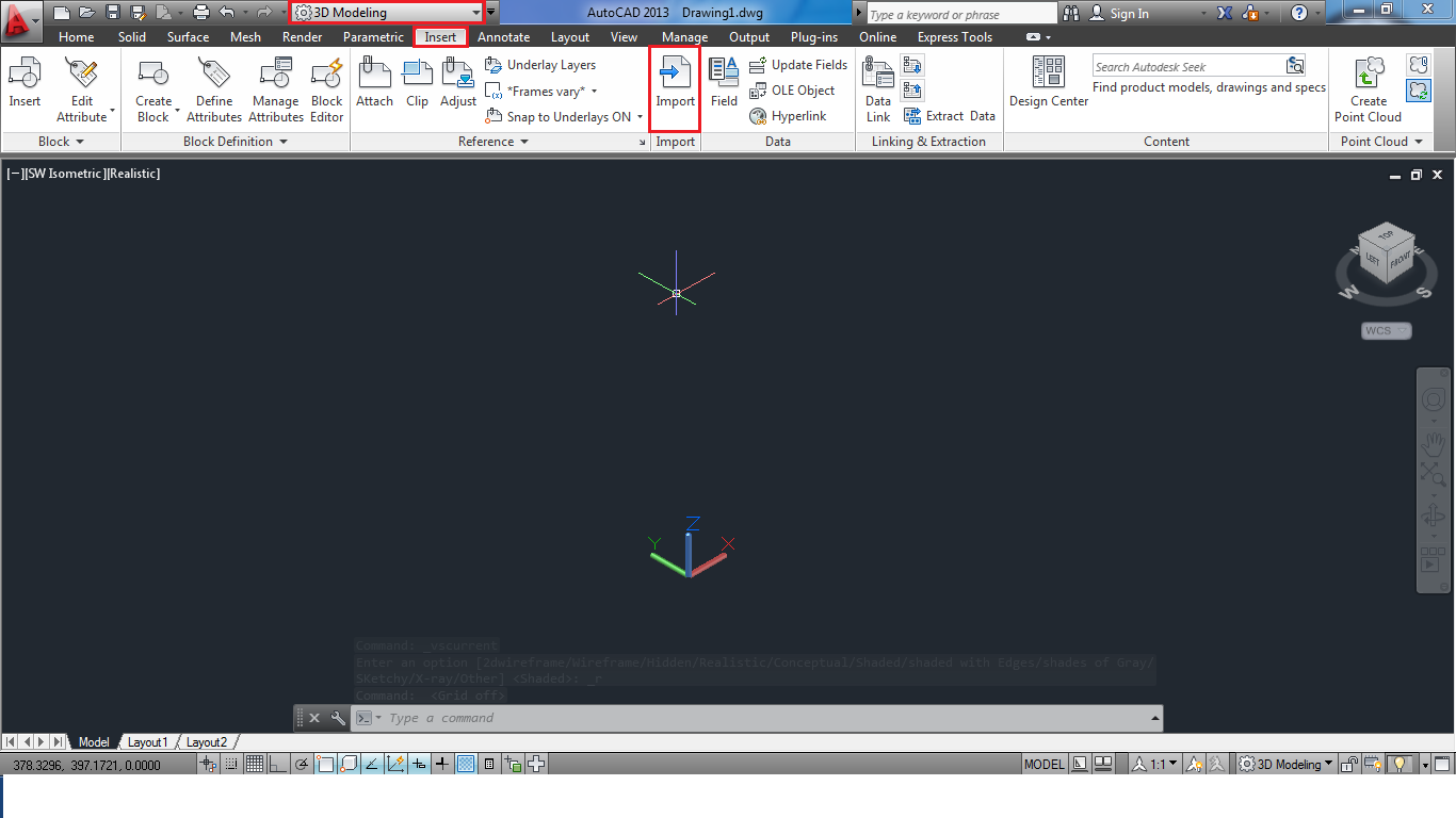 open stp file autocad