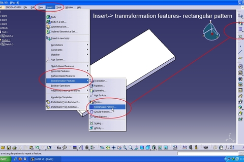 Tutorial: Using rectangular pattern in Catia V5. - GrabCAD