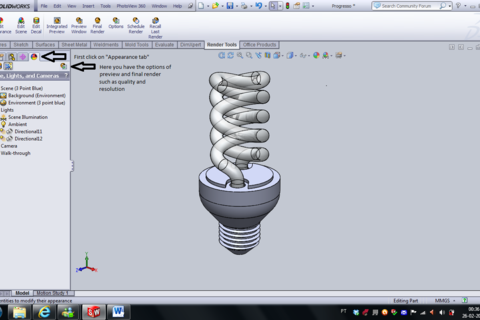 Solidworks Lighting Setup How to model a Light Bulb using Solidworks - GrabCAD