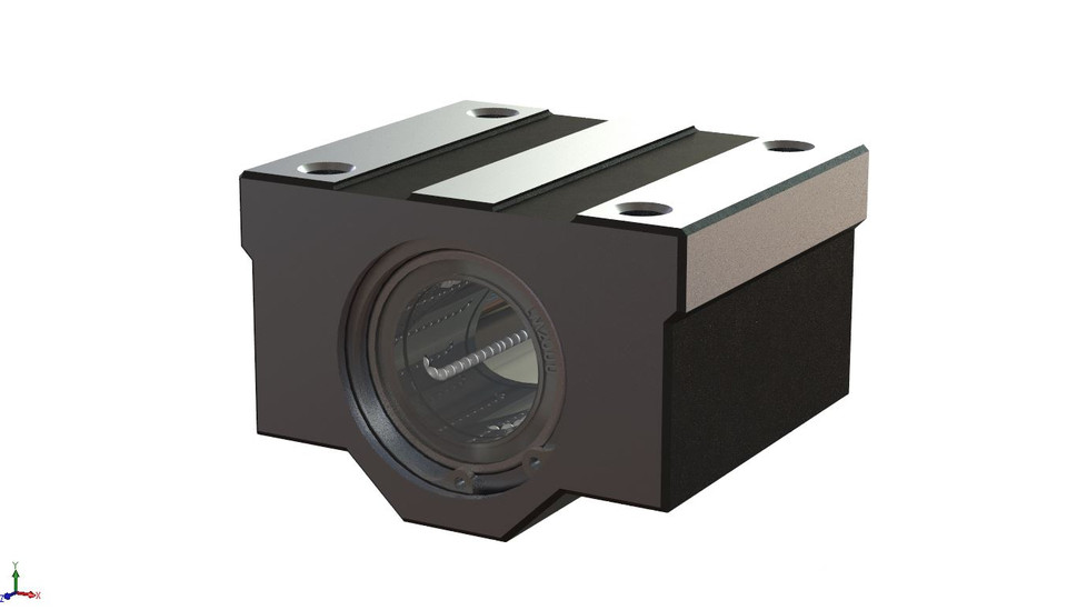 Mounted LInear Ball Bearing LM25UU 3D CAD Model Library GrabCAD