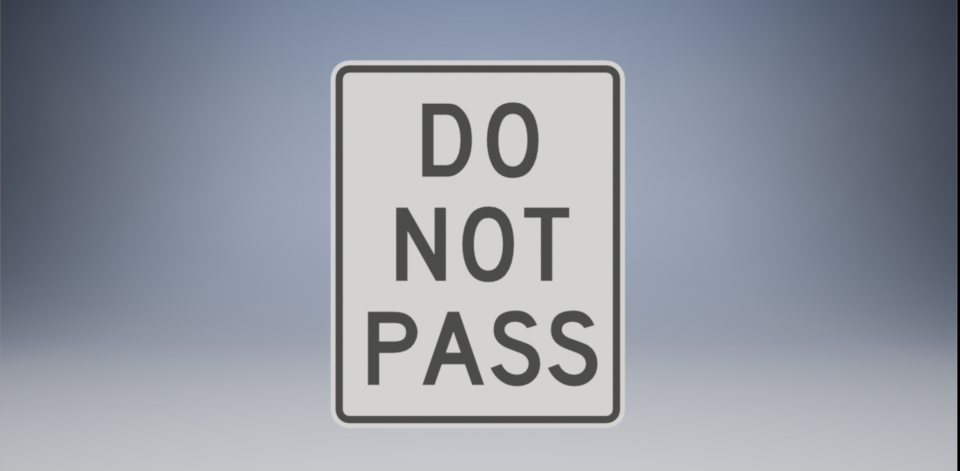 Do Not Pass R4-1 Road Sign