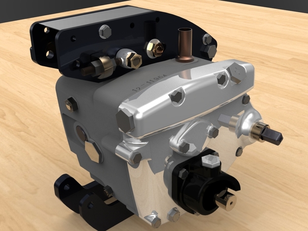 Velocette Venom Thruxton Gearbox/Clutch assembly - STL, STEP / IGES