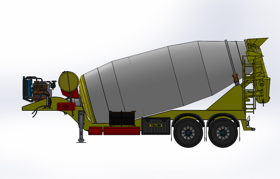CONCRETE MIXER_ SEMI TRAILER_Truck Mixer 3D CAD Model Library GrabCAD