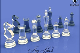 Chess pieces and board