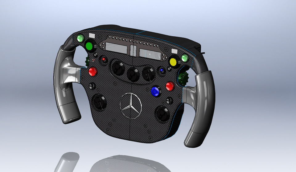 F1 Steering Wheel 3D CAD Model Library GrabCAD