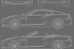Aston martin and 3new car Blueprint