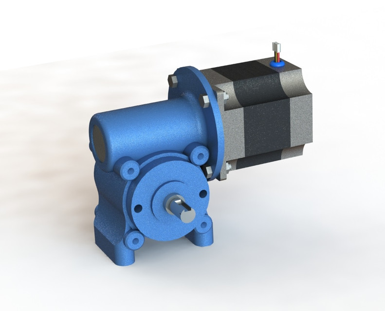Stepper with Worm gearbox 3D CAD Model Library GrabCAD