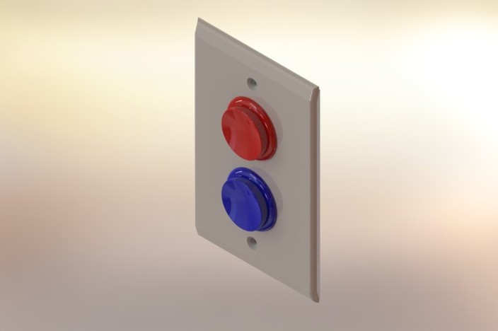 Arcade Style Button Light Switch Plate