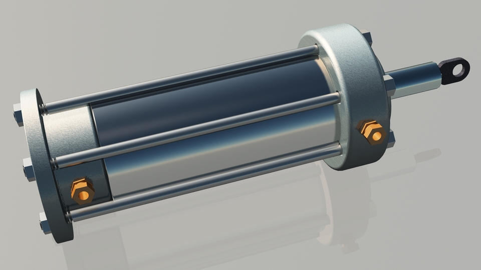 Hydraulic Cylinder 2 3D CAD Model Library GrabCAD