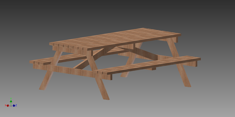 Standard Picnic Table | 3D CAD Model Library | GrabCAD