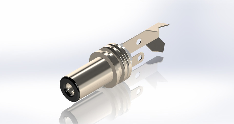 DC Power Plug 2.1mm x 5.5mm 3D CAD Model Library GrabCAD