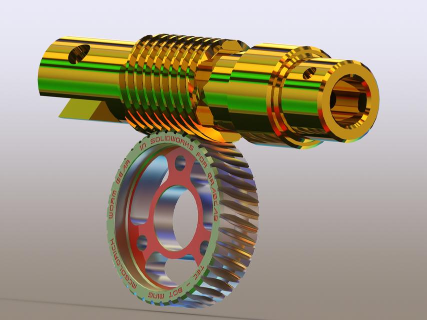 Worm Gear 3D CAD Model Library GrabCAD