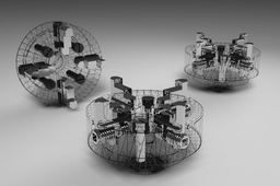 A 4" DIAMETER  4 JAW  CHUCK WITH SCROLLS AND DOGS