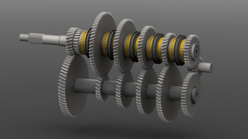 Concept of Synchromesh Gearbox 3D CAD Model Library GrabCAD