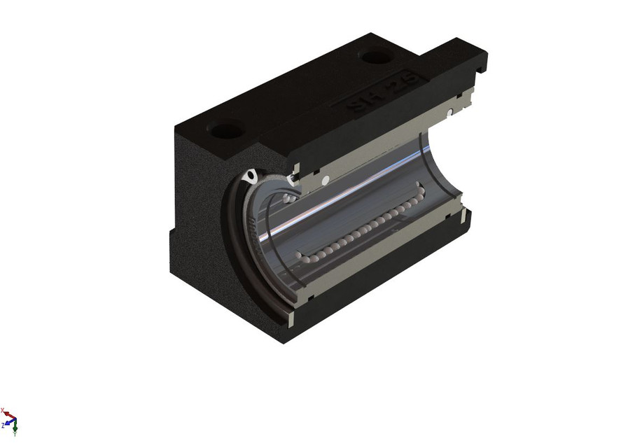 Mounted LInear Ball Bearing LM25UU 3D CAD Model Library GrabCAD