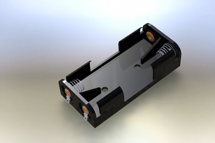 battery-holder-2-x-aaa-stl-step-iges-solidworks-3d-cad-model