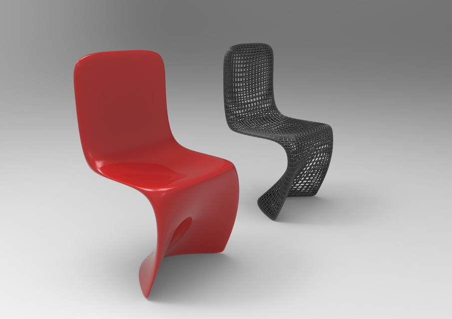 plastic and metal chair