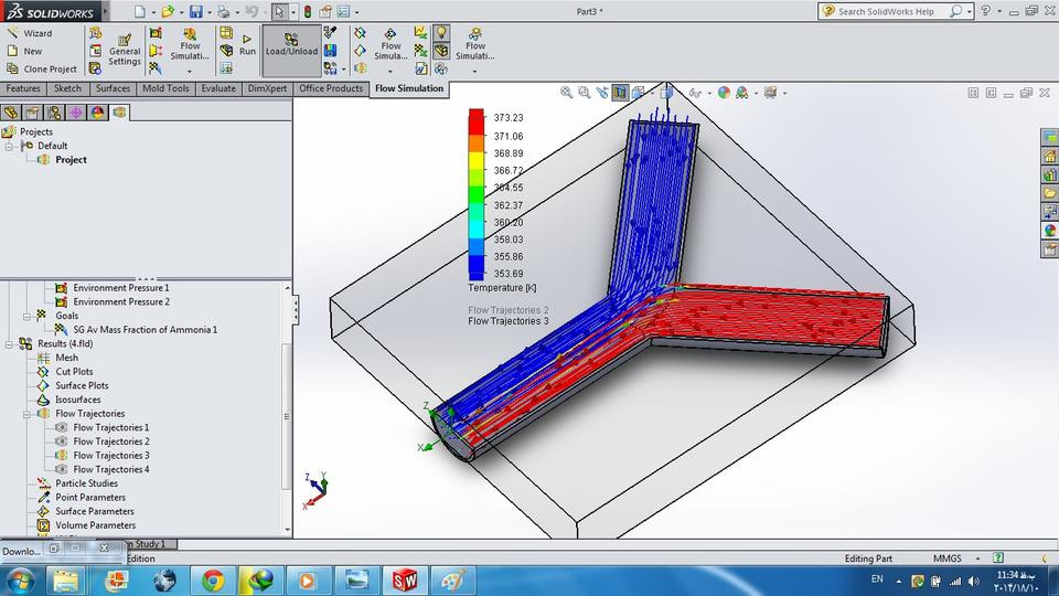 Tutorial 20: how to use 2 different materials from two different section in solidworks Flow simulation, it just contain tips