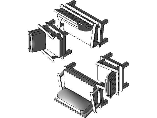 Garden Furniture-wooden garden seating- | 3D CAD Model Library | GrabCAD