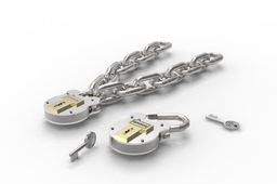PADLOCK AND CHAINS