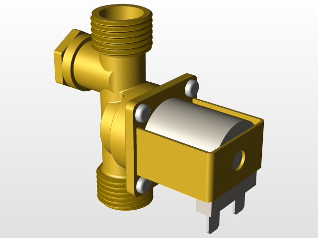 G1/2" Solenoid Valve 3D CAD Model Library GrabCAD