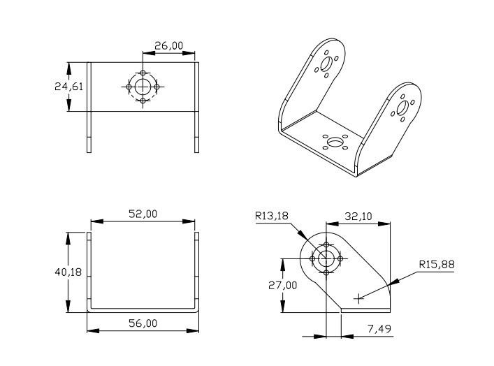 Servo Brackets 3D CAD Model Library GrabCAD