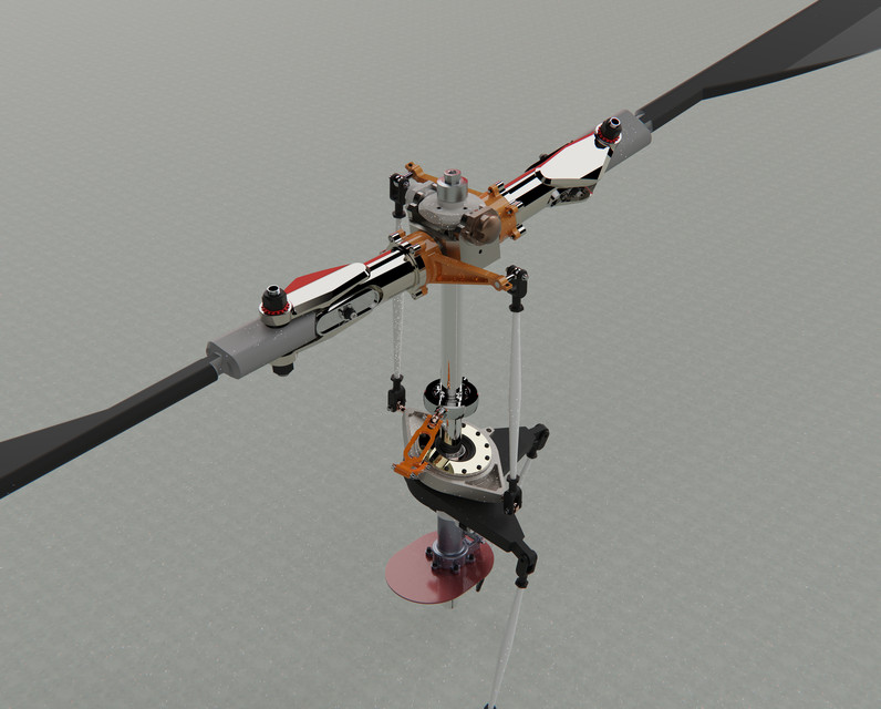 Twin Blade Helicopter Main Rotor 3D CAD Model Library GrabCAD