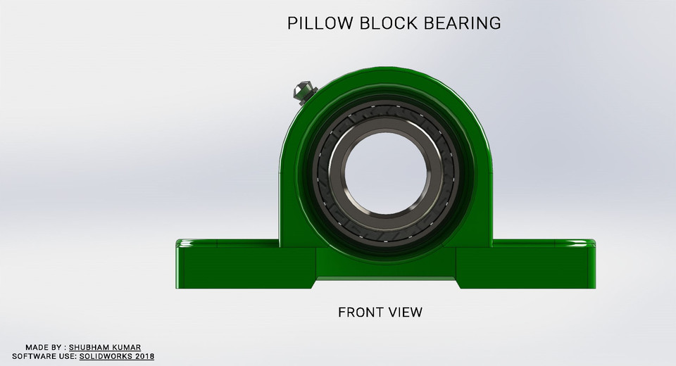 Pillow block bearing or Pedestal Bearing 3D CAD Model Library GrabCAD