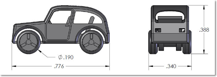 Tiny 3D Printed Car Model