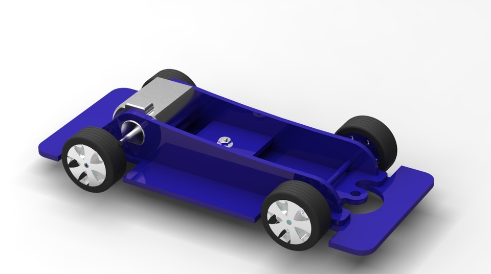 basic Scalextrix chassis in 2mm Perspex