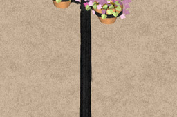 Post Top Acorn Streetlight & Flowerpots