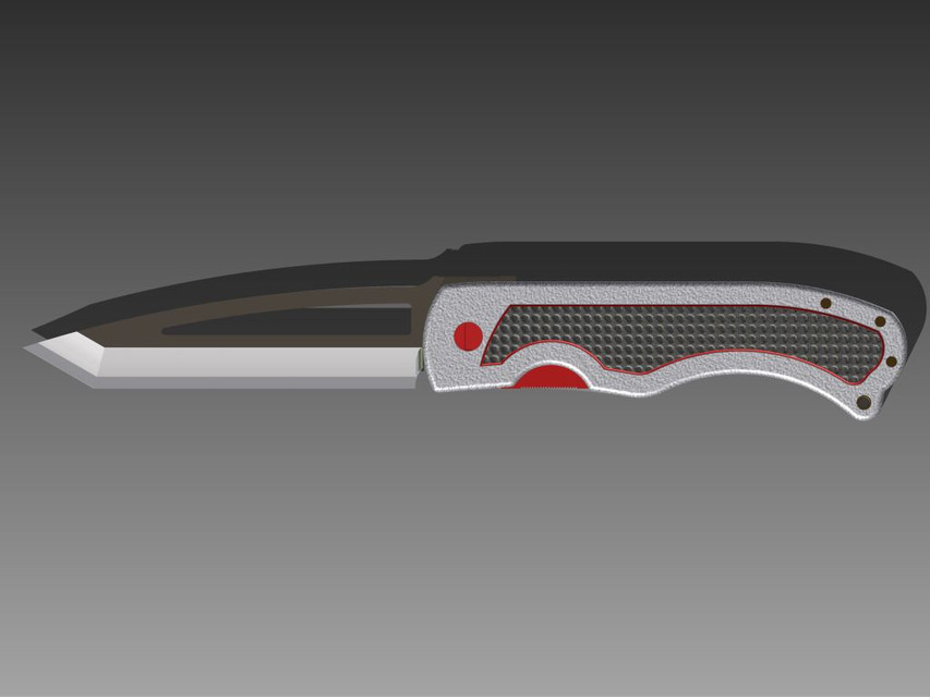 Lock blade knife 3D CAD Model Library GrabCAD