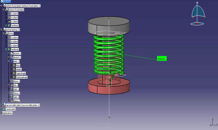 Tutorial: How to make an animation for a compression spring in Catia V5