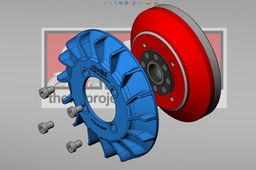 Stock Vespa flywheel mod. with Polini evo ignition fan.